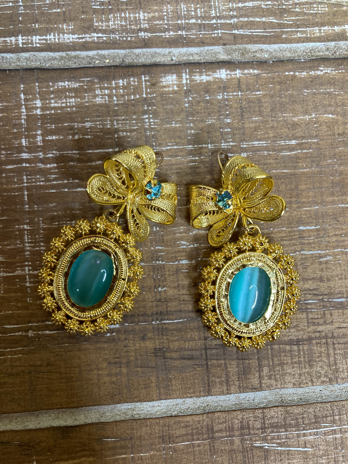 Turquoise Filigree Earrings